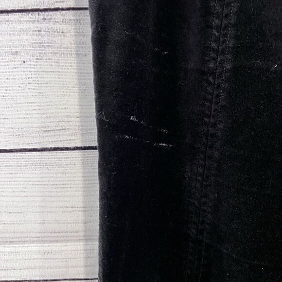 Anthropologie The Essential Velvet Slim Trouser Pants Size 14 Tall Black Velour - Picture 9 of 10